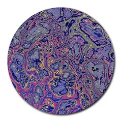 Colorful Marbled Paint Texture Round Mousepads by SpinnyChairDesigns