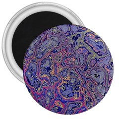 Colorful Marbled Paint Texture 3  Magnets by SpinnyChairDesigns