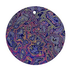 Colorful Marbled Paint Texture Ornament (round) by SpinnyChairDesigns