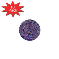 Colorful Marbled Paint Texture 1  Mini Buttons (10 Pack)  by SpinnyChairDesigns