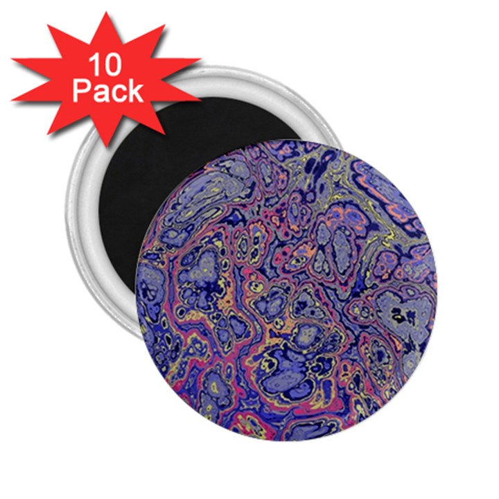 Colorful Marbled Paint Texture 2.25  Magnets (10 pack) 