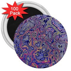 Colorful Marbled Paint Texture 3  Magnets (100 Pack) by SpinnyChairDesigns