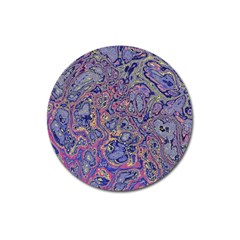 Colorful Marbled Paint Texture Magnet 3  (round) by SpinnyChairDesigns