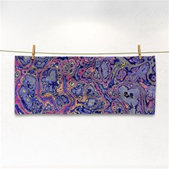 Colorful Marbled Paint Texture Hand Towel by SpinnyChairDesigns