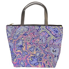 Colorful Marbled Paint Texture Bucket Bag by SpinnyChairDesigns