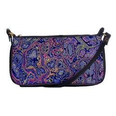 Colorful Marbled Paint Texture Shoulder Clutch Bag by SpinnyChairDesigns