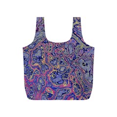 Colorful Marbled Paint Texture Full Print Recycle Bag (s) by SpinnyChairDesigns