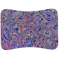 Colorful Marbled Paint Texture Velour Seat Head Rest Cushion by SpinnyChairDesigns