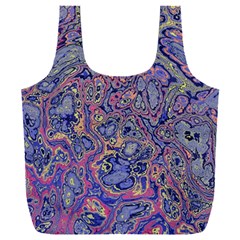 Colorful Marbled Paint Texture Full Print Recycle Bag (xxl) by SpinnyChairDesigns