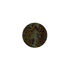 Dark Brown Gold Abstract Marble Texture 1  Mini Buttons by SpinnyChairDesigns