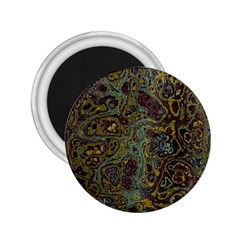 Dark Brown Gold Abstract Marble Texture 2 25  Magnets by SpinnyChairDesigns