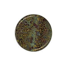 Dark Brown Gold Abstract Marble Texture Hat Clip Ball Marker (4 Pack) by SpinnyChairDesigns