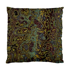 Dark Brown Gold Abstract Marble Texture Standard Cushion Case (one Side) by SpinnyChairDesigns