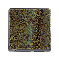 Dark Brown Gold Abstract Marble Texture Memory Card Reader (square 5 Slot) by SpinnyChairDesigns