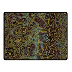 Dark Brown Gold Abstract Marble Texture Fleece Blanket (small) by SpinnyChairDesigns