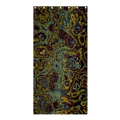 Dark Brown Gold Abstract Marble Texture Shower Curtain 36  X 72  (stall)  by SpinnyChairDesigns