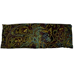 Dark Brown Gold Abstract Marble Texture Body Pillow Case (dakimakura) by SpinnyChairDesigns