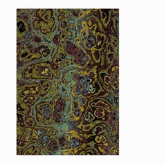 Dark Brown Gold Abstract Marble Texture Large Garden Flag (two Sides) by SpinnyChairDesigns