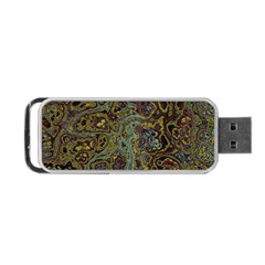 Dark Brown Gold Abstract Marble Texture Portable Usb Flash (two Sides) by SpinnyChairDesigns