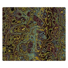 Dark Brown Gold Abstract Marble Texture Double Sided Flano Blanket (small)  by SpinnyChairDesigns