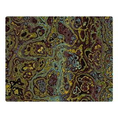 Dark Brown Gold Abstract Marble Texture Double Sided Flano Blanket (large)  by SpinnyChairDesigns