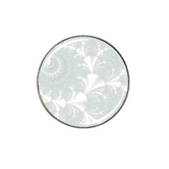 Mint Cream And White Intricate Swirl Spiral Hat Clip Ball Marker by SpinnyChairDesigns