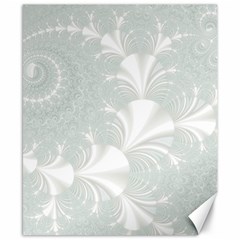 Mint Cream And White Intricate Swirl Spiral Canvas 8  X 10  by SpinnyChairDesigns