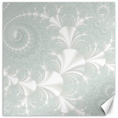 Mint Cream And White Intricate Swirl Spiral Canvas 12  X 12  by SpinnyChairDesigns