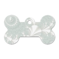 Mint Cream And White Intricate Swirl Spiral Dog Tag Bone (one Side) by SpinnyChairDesigns