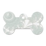 Mint Cream and White Intricate Swirl Spiral Dog Tag Bone (Two Sides) Front