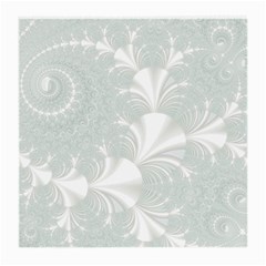 Mint Cream And White Intricate Swirl Spiral Medium Glasses Cloth (2 Sides) by SpinnyChairDesigns