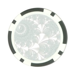 Mint Cream And White Intricate Swirl Spiral Poker Chip Card Guard by SpinnyChairDesigns