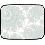 Mint Cream and White Intricate Swirl Spiral Fleece Blanket (Mini) 35 x27  Blanket