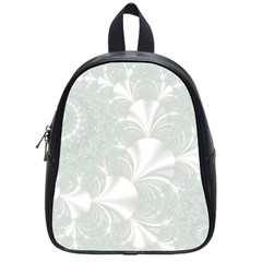 Mint Cream And White Intricate Swirl Spiral School Bag (small) by SpinnyChairDesigns