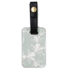 Mint Cream And White Intricate Swirl Spiral Luggage Tag (one Side) by SpinnyChairDesigns