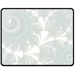 Mint Cream And White Intricate Swirl Spiral Double Sided Fleece Blanket (medium)  by SpinnyChairDesigns