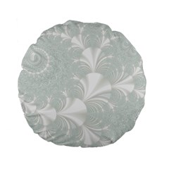 Mint Cream And White Intricate Swirl Spiral Standard 15  Premium Flano Round Cushions by SpinnyChairDesigns