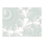 Mint Cream and White Intricate Swirl Spiral Double Sided Flano Blanket (Mini)  35 x27  Blanket Front