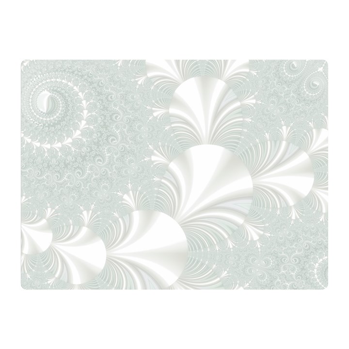 Mint Cream and White Intricate Swirl Spiral Double Sided Flano Blanket (Mini) 