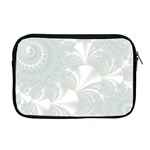 Mint Cream and White Intricate Swirl Spiral Apple MacBook Pro 17  Zipper Case Front