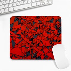 Red Grey Abstract Grunge Pattern Large Mousepads by SpinnyChairDesigns