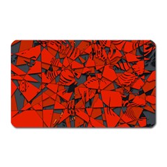 Red Grey Abstract Grunge Pattern Magnet (rectangular) by SpinnyChairDesigns