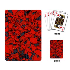 Red Grey Abstract Grunge Pattern Playing Cards Single Design (rectangle) by SpinnyChairDesigns