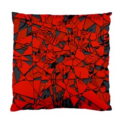 Red Grey Abstract Grunge Pattern Standard Cushion Case (one Side) by SpinnyChairDesigns