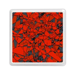 Red Grey Abstract Grunge Pattern Memory Card Reader (square) by SpinnyChairDesigns