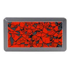 Red Grey Abstract Grunge Pattern Memory Card Reader (mini) by SpinnyChairDesigns