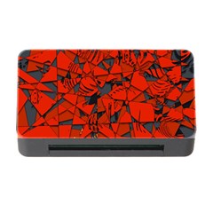 Red Grey Abstract Grunge Pattern Memory Card Reader With Cf by SpinnyChairDesigns