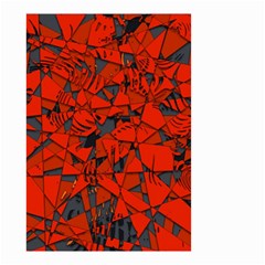 Red Grey Abstract Grunge Pattern Small Garden Flag (two Sides) by SpinnyChairDesigns