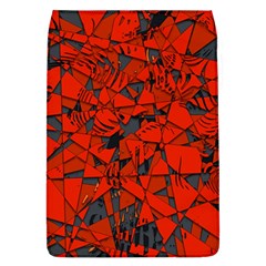 Red Grey Abstract Grunge Pattern Removable Flap Cover (l) by SpinnyChairDesigns