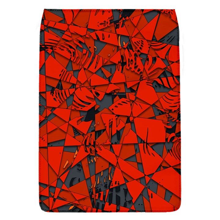 Red Grey Abstract Grunge Pattern Removable Flap Cover (S)